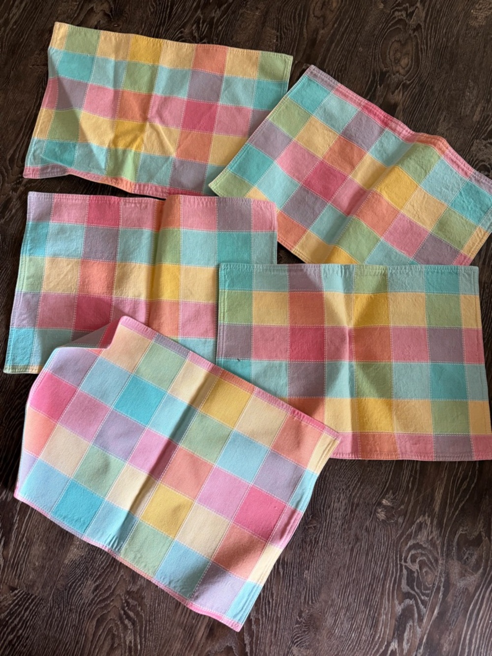 Pastel Checkered Placemats - Set of 5
